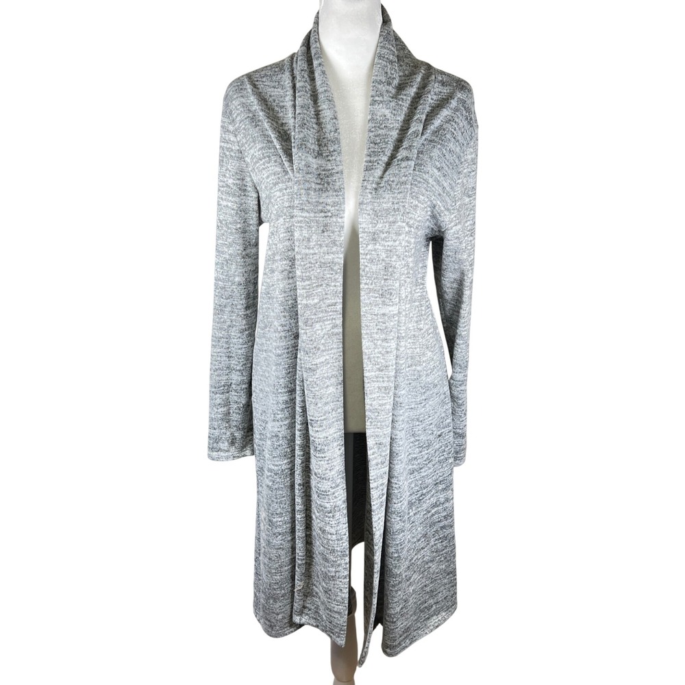 Simplicity Women's Long Sleeve Open Cardigan Sweater Duster XL Heather Gray